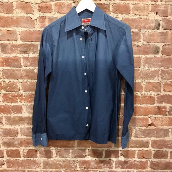 W Vintage blue ombré shirt. Size S. EUC - Picture 6 of 7